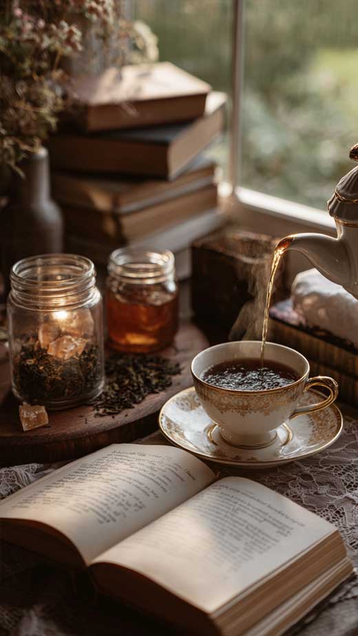 aesthetic tea phone background