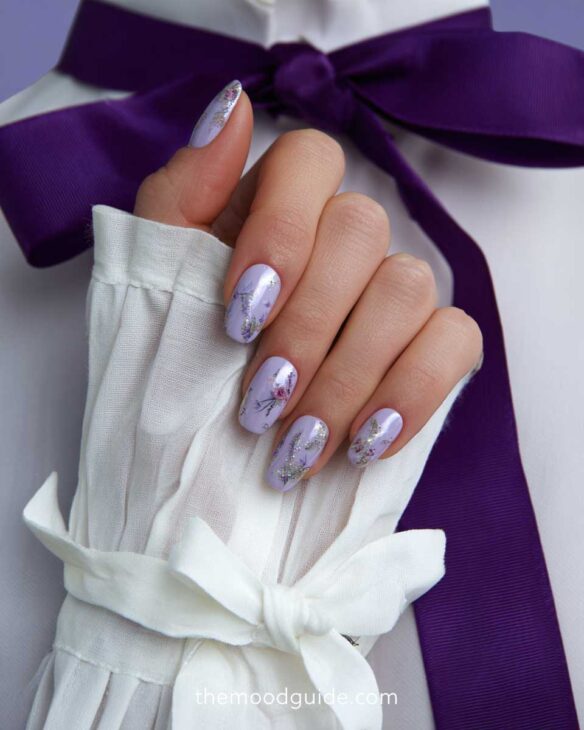 aesthetic cute lavender nails