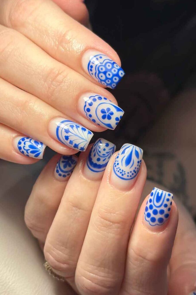 pottery blue nails for stunning royal blue manicure