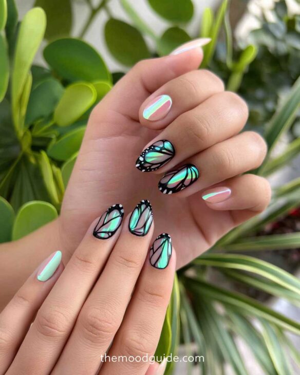 butterfly nail design