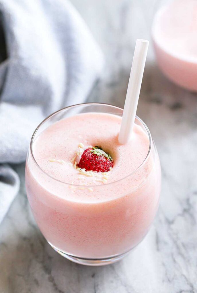 pink aesthetic strawberry with coconut recipe
