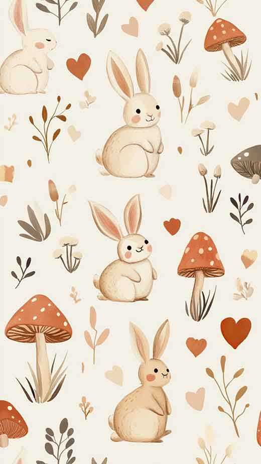 spring pastel bunny aesthetic wallpaper iphone