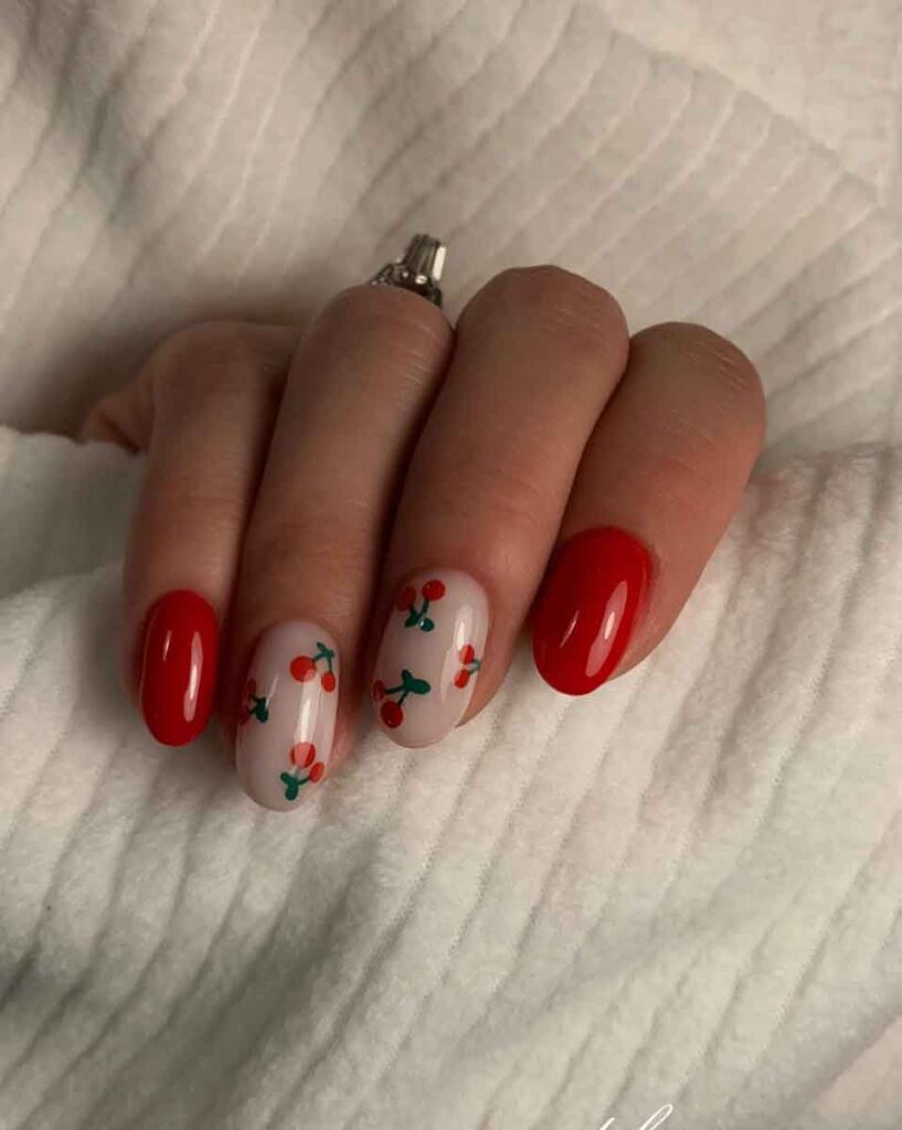cute cherry nails
