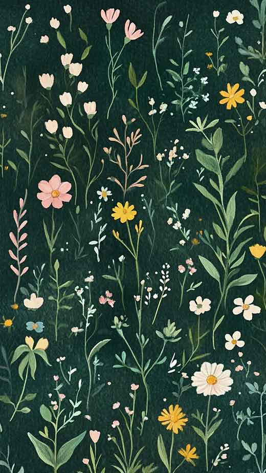 green aesthetic dark cottagecore spring wallpaaper