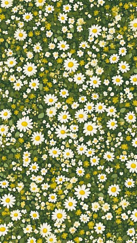 dark green floral pattern daisy wallpaper