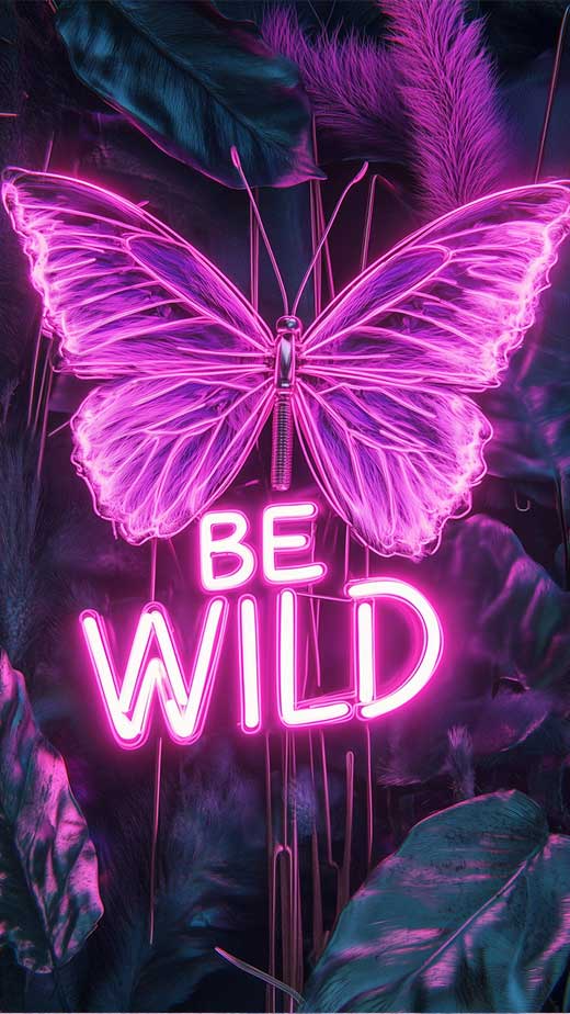 neon pink butterfly baddie wallpaper