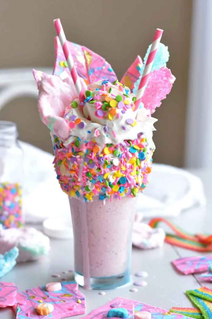 aesthetic pink unicorn freakshake milkshake recipe