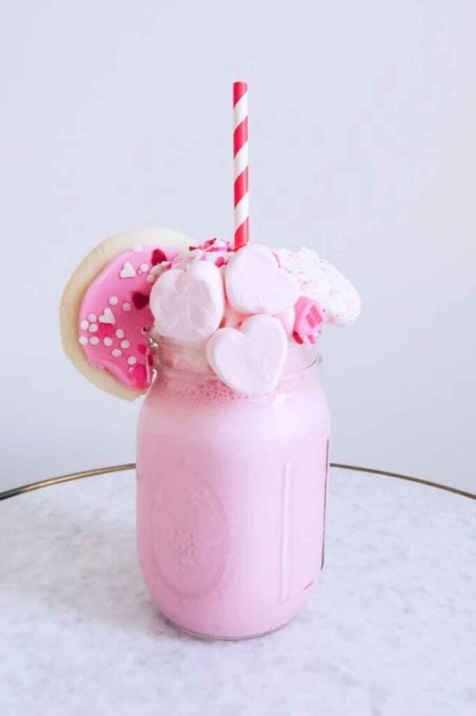 valentines day pink aesthetic ideas treat decor milkshake