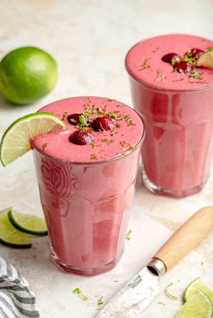 how to make easy pink cherry smoothie