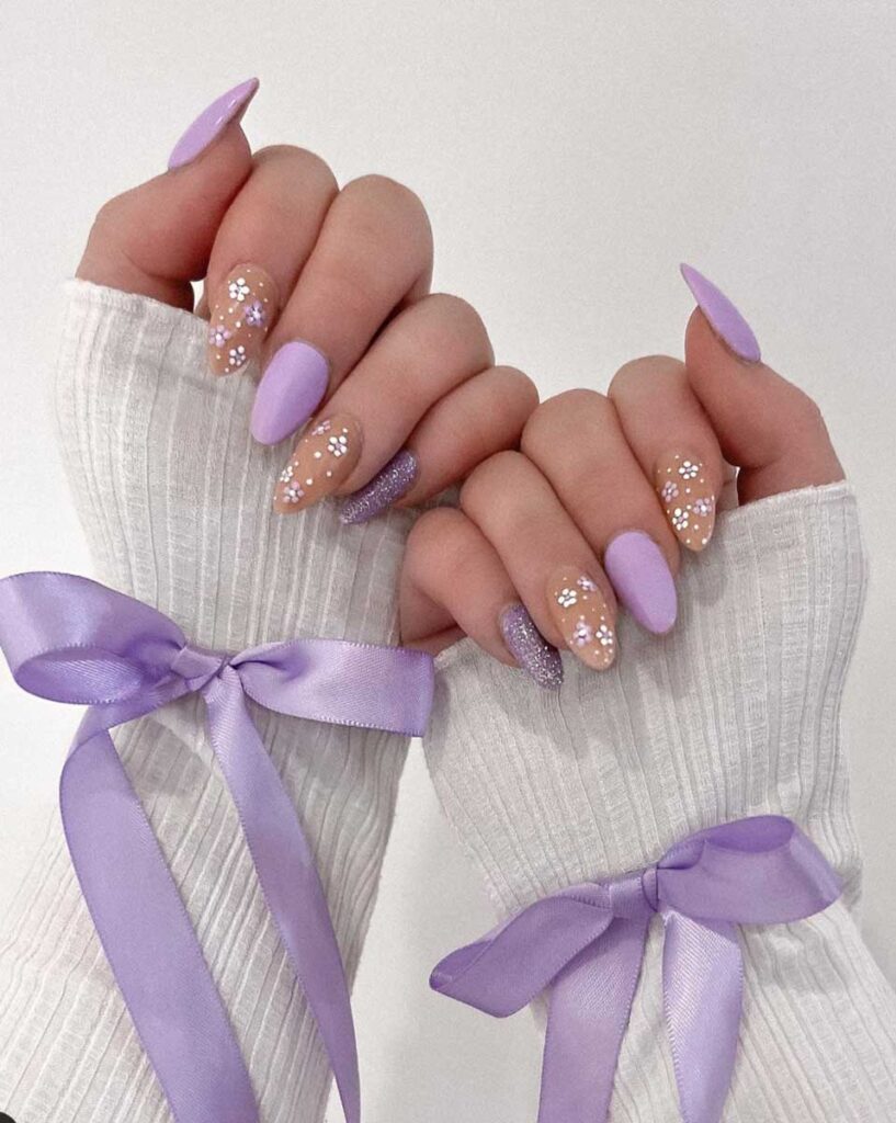 cute lavender fingernails ideas for spring