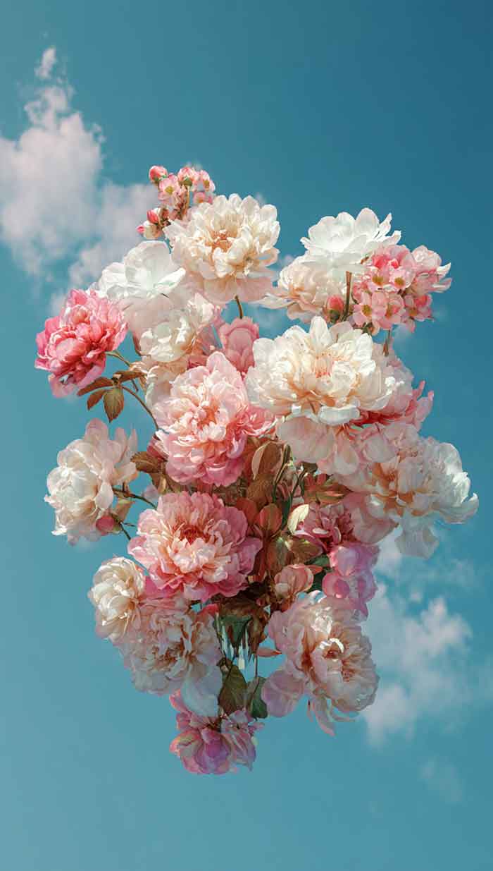 pink white aesthetic flowers wallpaper