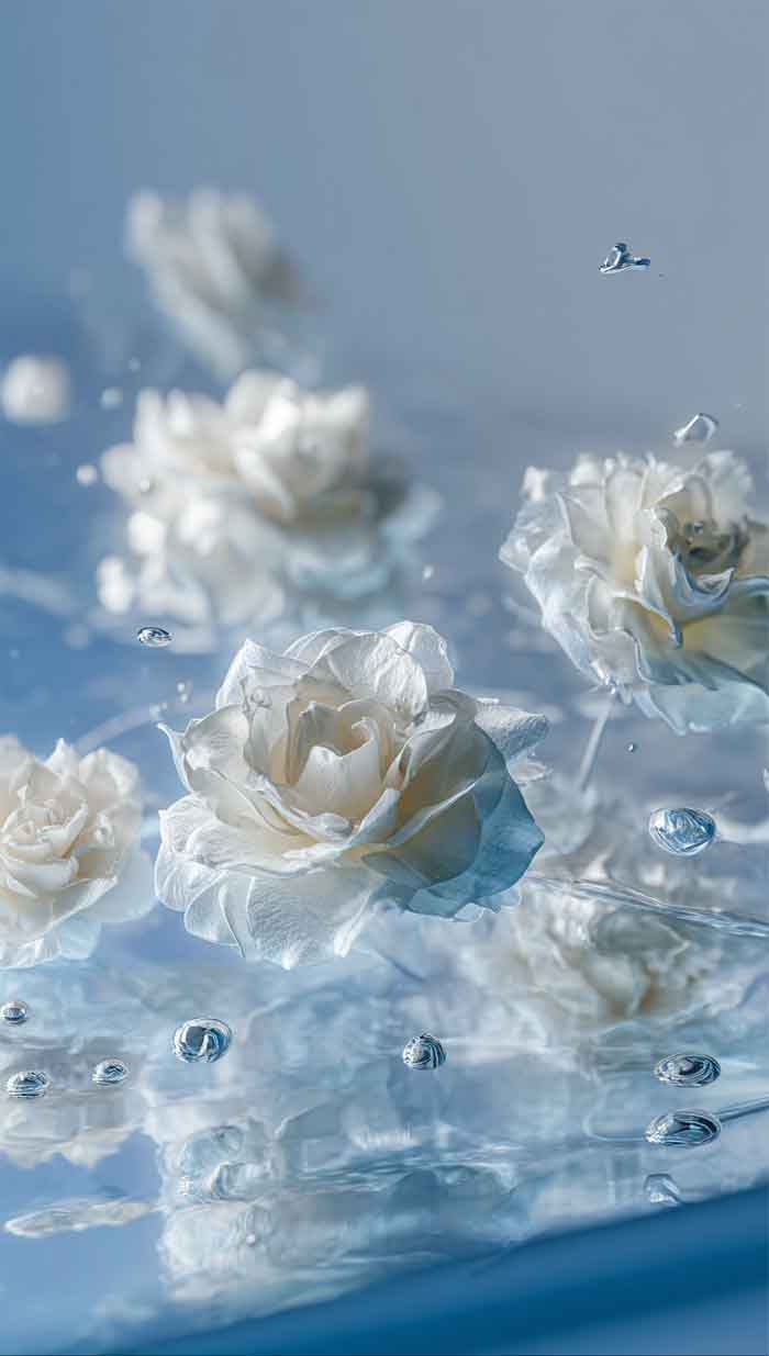 aesthetic white and blue flower wallpaper