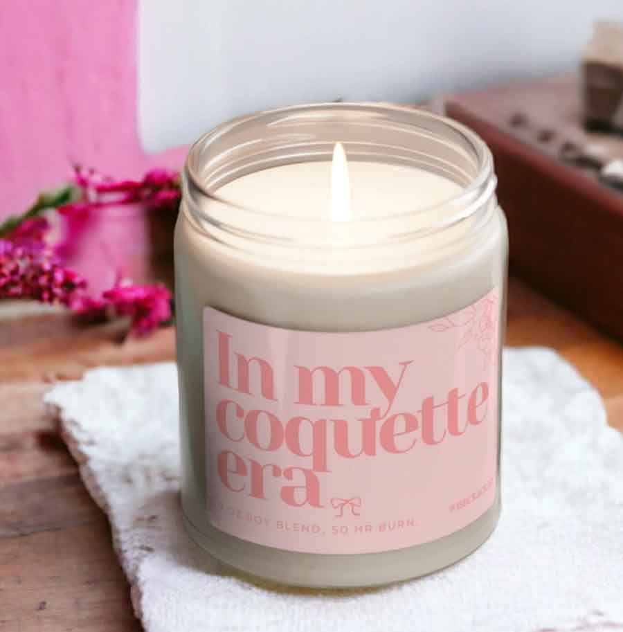 aesthetic coquette decoration candle