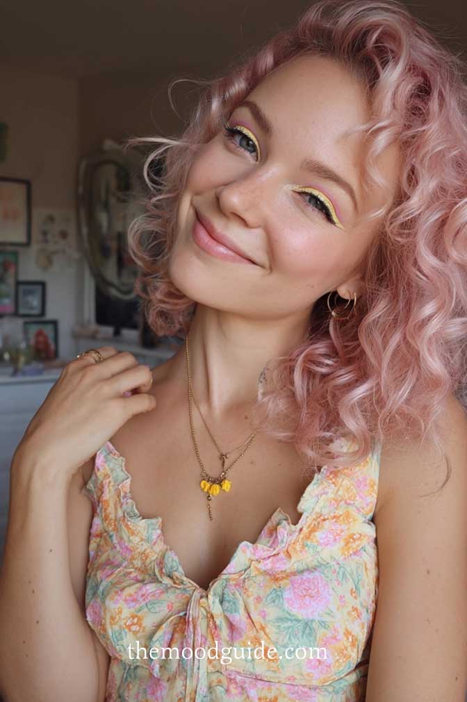 cute pink and yellow oft fairy makeup
