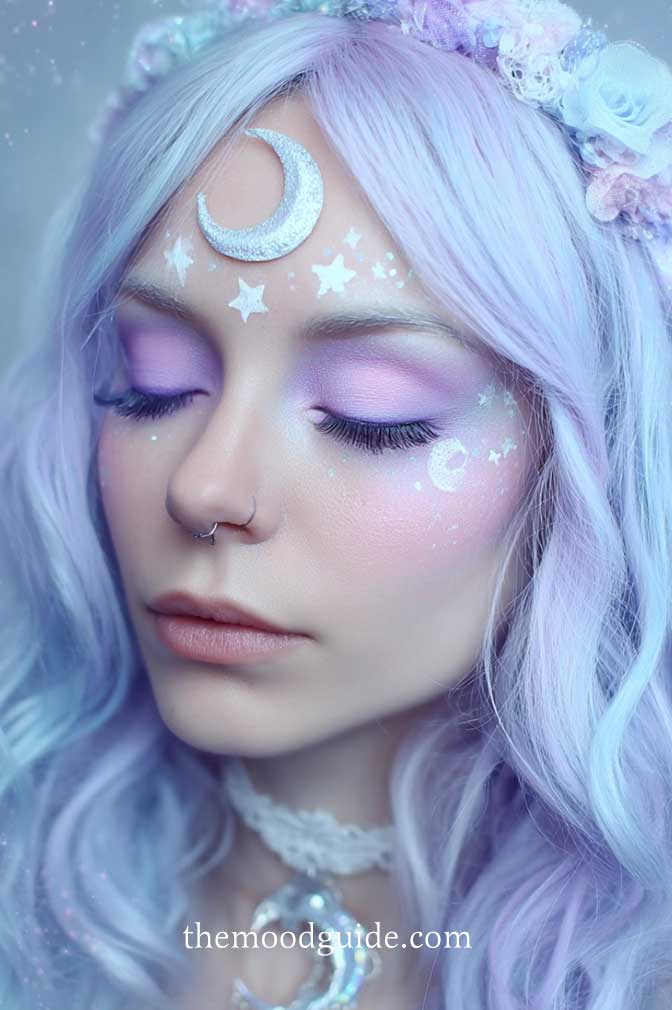 pastel unicorn lavender fairy makeup and hair