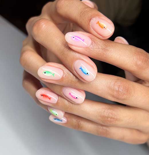 fisherman white summer nails