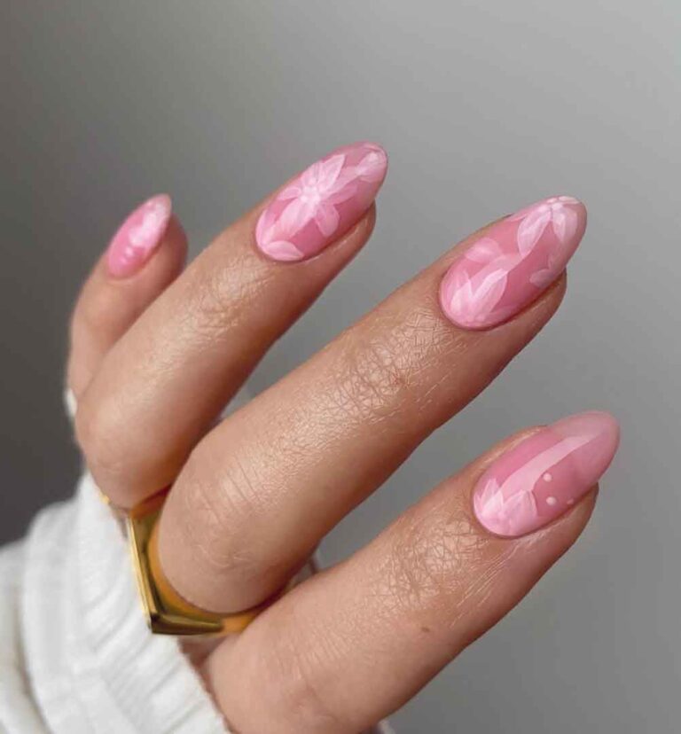 40 Ways to Wear Pink Flower Nails this Spring - The Mood Guide