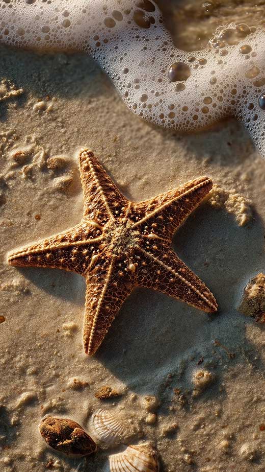 starfish summer aesthetic wallpaper beige minimal