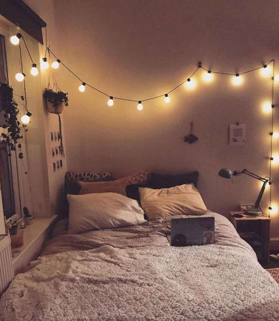 indie bedroom fairy light strings