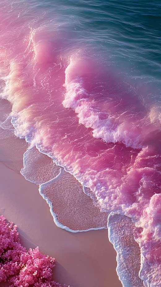 pink summer aesthetic beach wallpaper