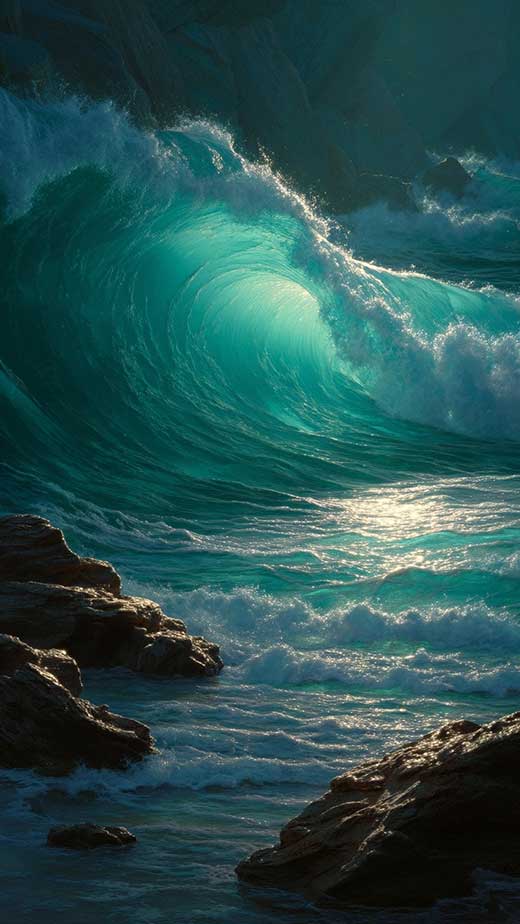 wave blue ocean aesthetic wallpaper