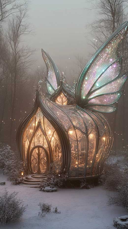 winter fairy aesthetic house