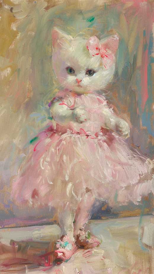 princess royalcore coquette kitten pastel wallpaper for iphone soft pink