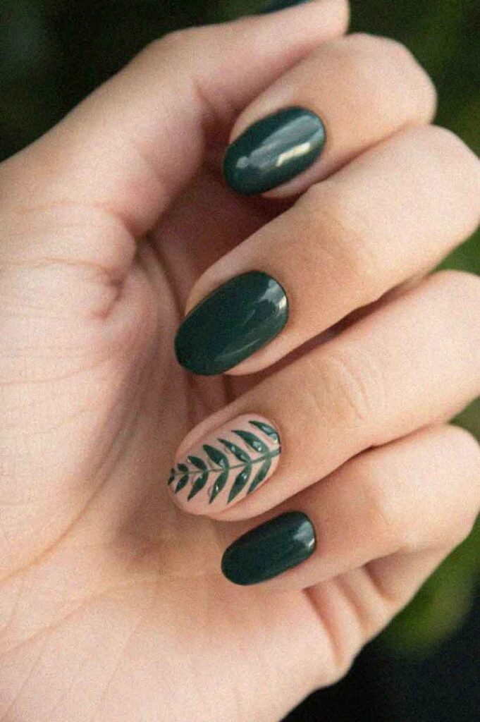 forest green nails