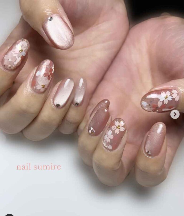 30+ Cherry Blossom Nails That Are Perfect for Spring Summer & Weddings
