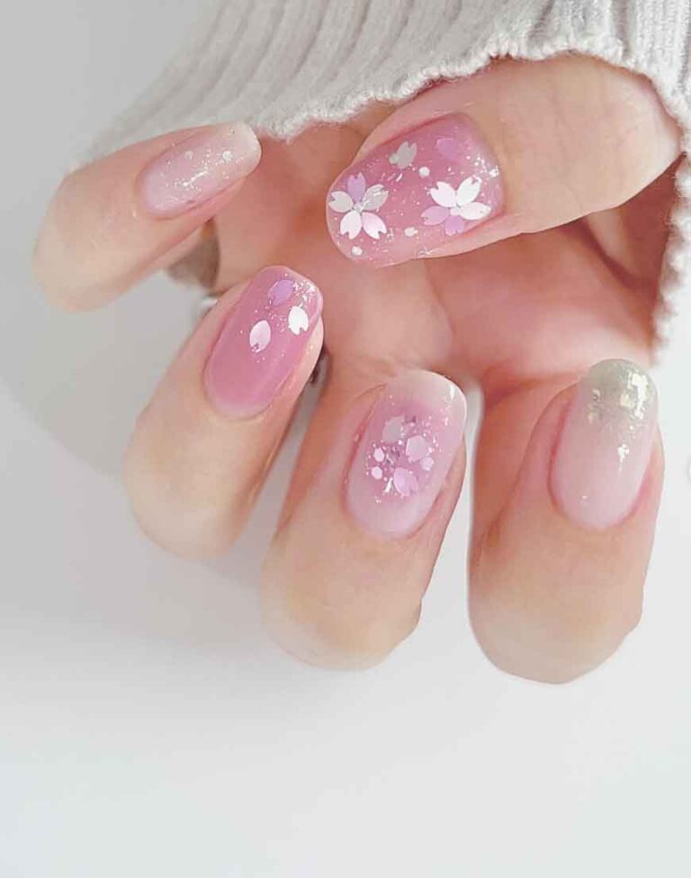 30+ Cherry Blossom Nails That Are Perfect for Spring Summer & Weddings