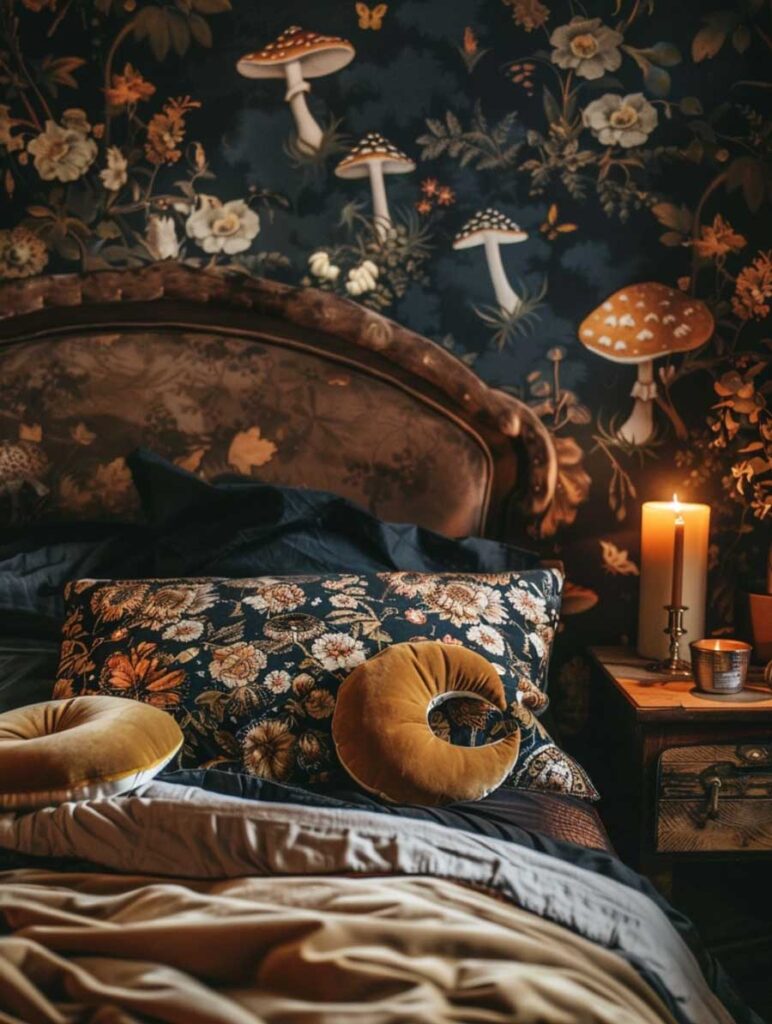 dark cottagecore bedroom