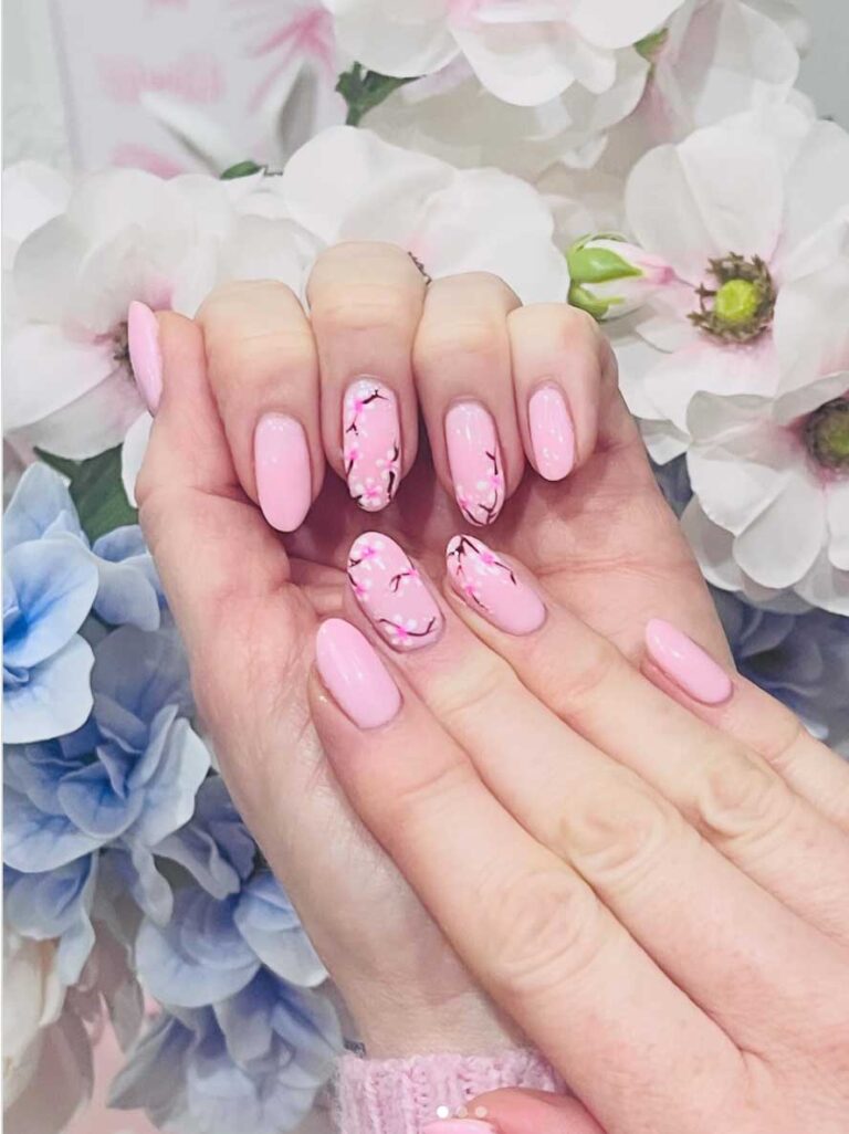 30+ Cherry Blossom Nails That Are Perfect for Spring Summer & Weddings