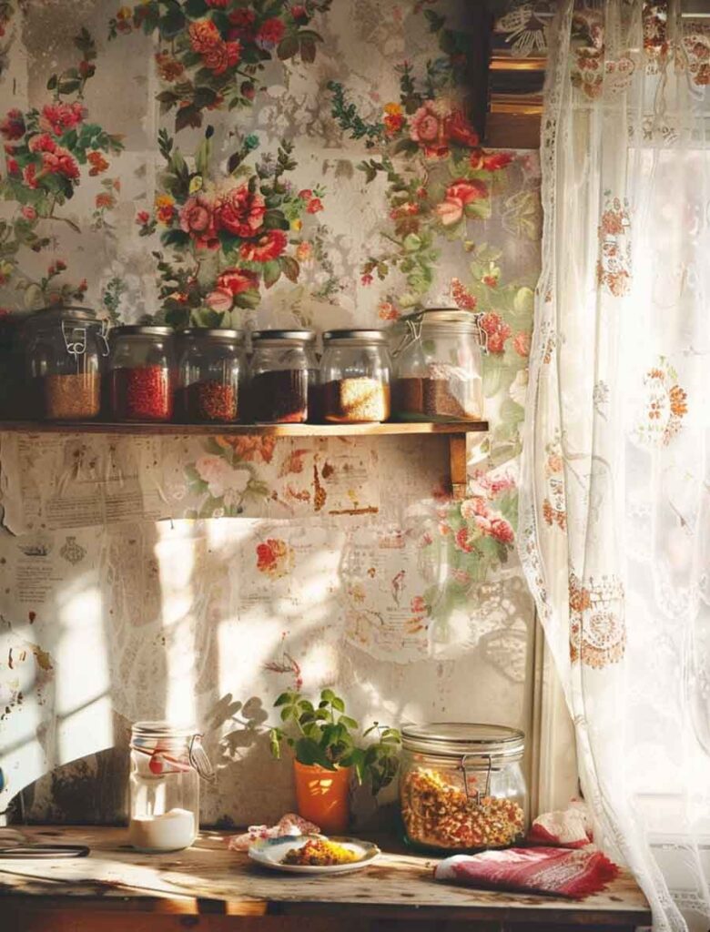 vintage cottagecore kitchen
