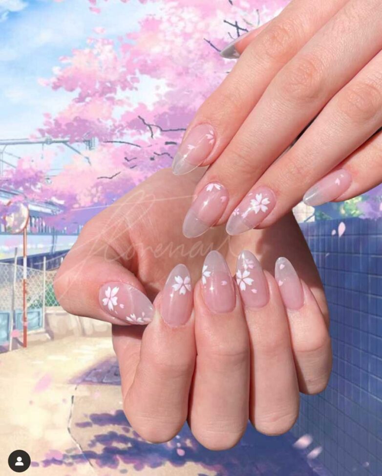 30+ Cherry Blossom Nails That Are Perfect for Spring Summer & Weddings