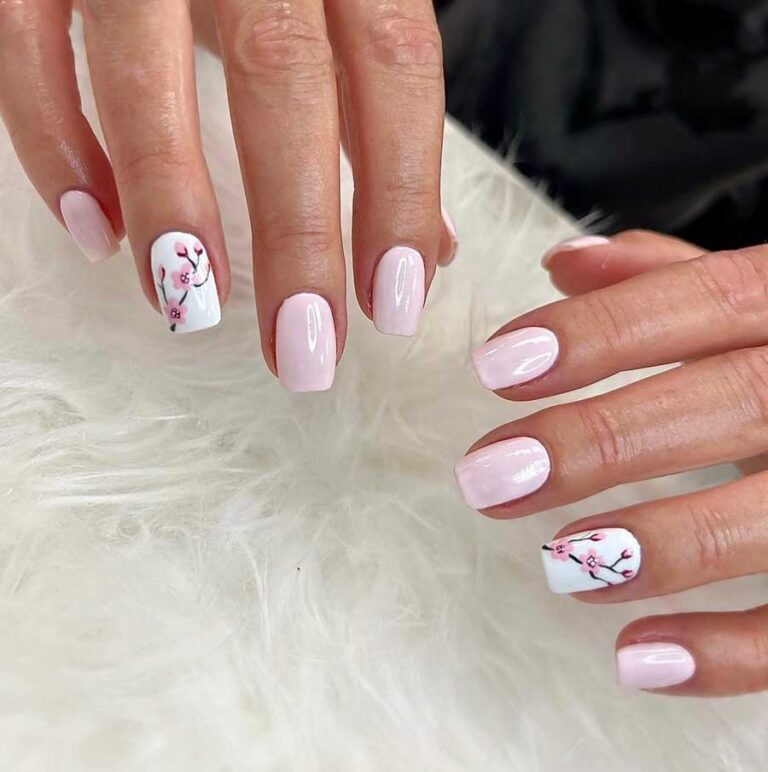 30+ Cherry Blossom Nails That Are Perfect for Spring Summer & Weddings