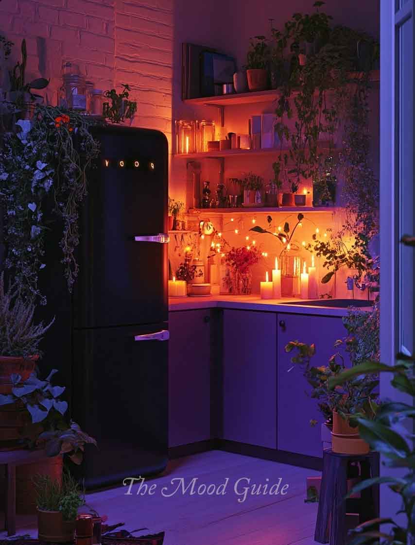 moody dark witch cottagecore kitchen