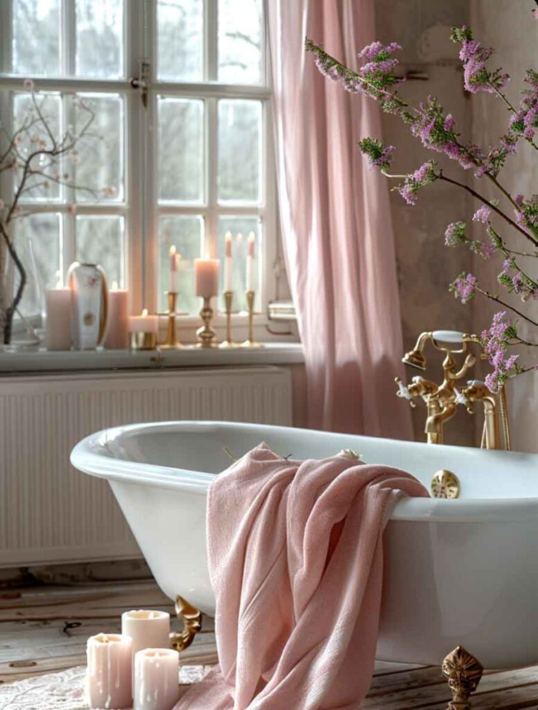 french parisian chic bathroom