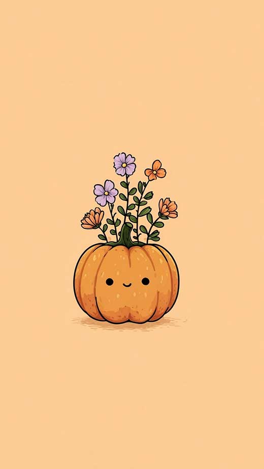 cute minimal pumpkin fall wallpaper for iphone