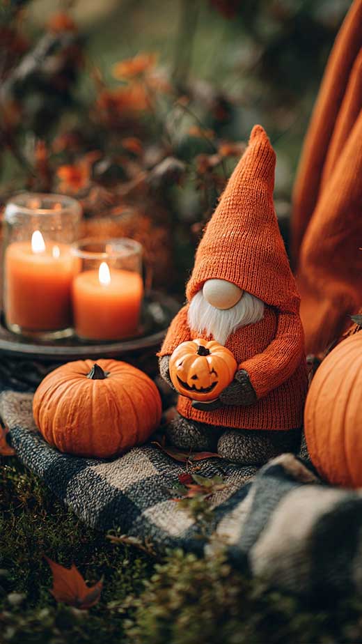 pumpkin fall gnome aesthetic fall wallpaper for autumn iphone background