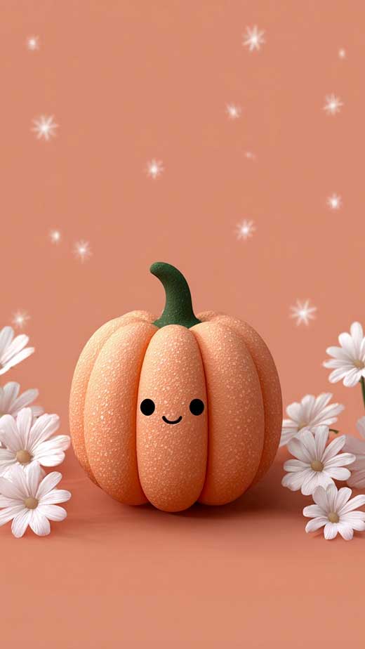 cute 3d pumpkin fall wallpaper for iphone