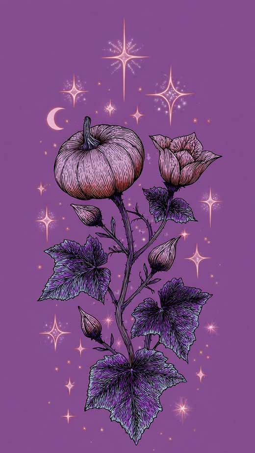 purple halloween fall wallpaper art for iphone