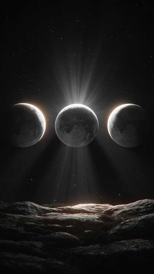 triple moon witchy hd aesthetic wallpaper for iphone
