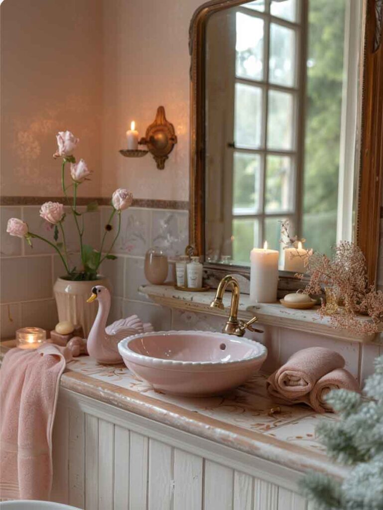 vintage coquette bathroom