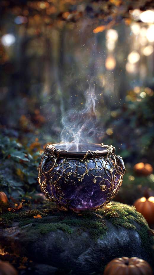 purple caldron aesthetic autumn fall wallpaper