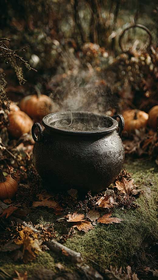 witch caldron halloween fall wallpaper for iphone