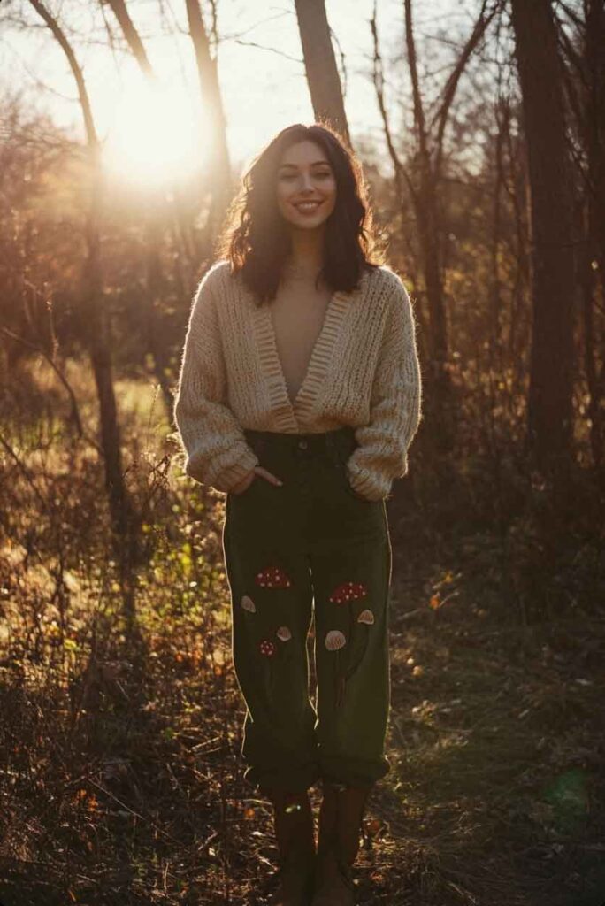 fall cottagecore outfit ideas with pants