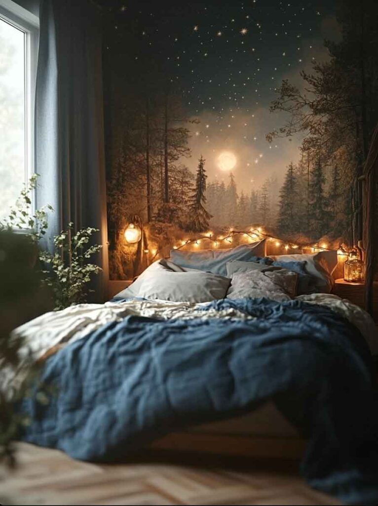 woodland forest themed bedroom idea