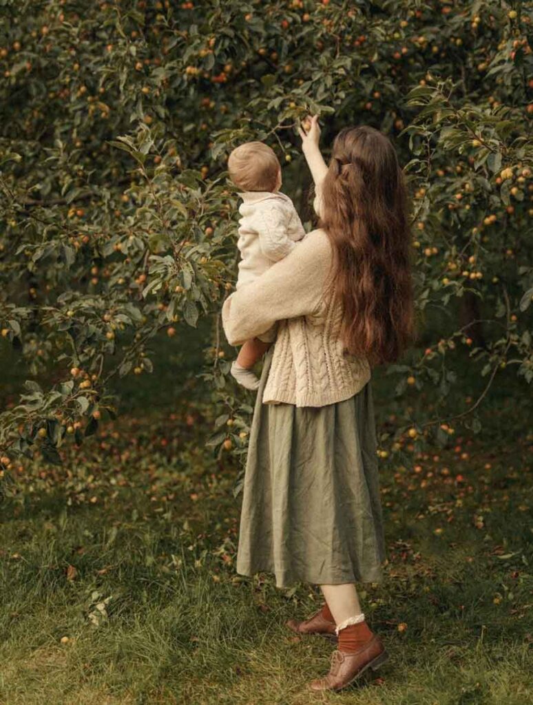 fall cottagecire outfit with dress green