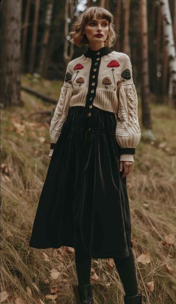 fall cottagecore aesthetic style outfit idea