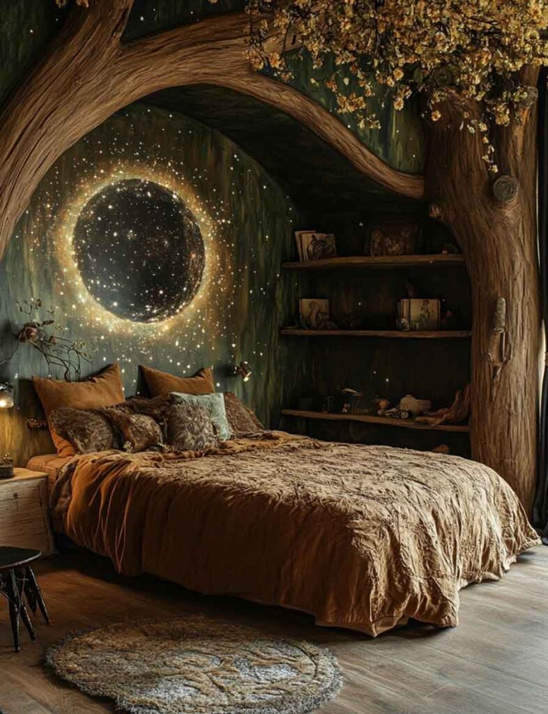 woodland forest themed bedroom idea